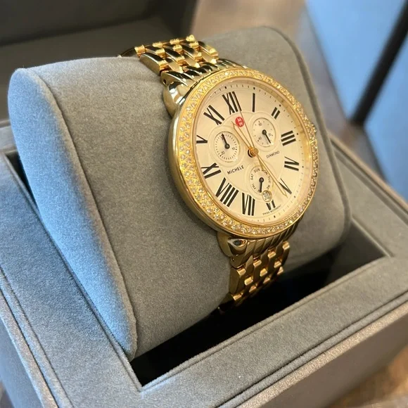 Michele Serein Diamond Gold Watch - Picture 7 of 10